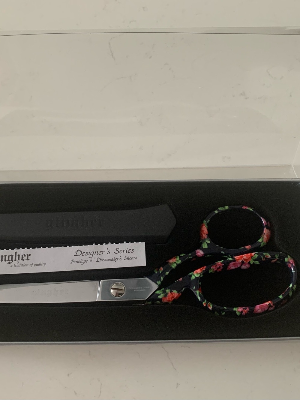 Gingher Designer's Series Floral Dressmaker Scissors - Penelope 8”.